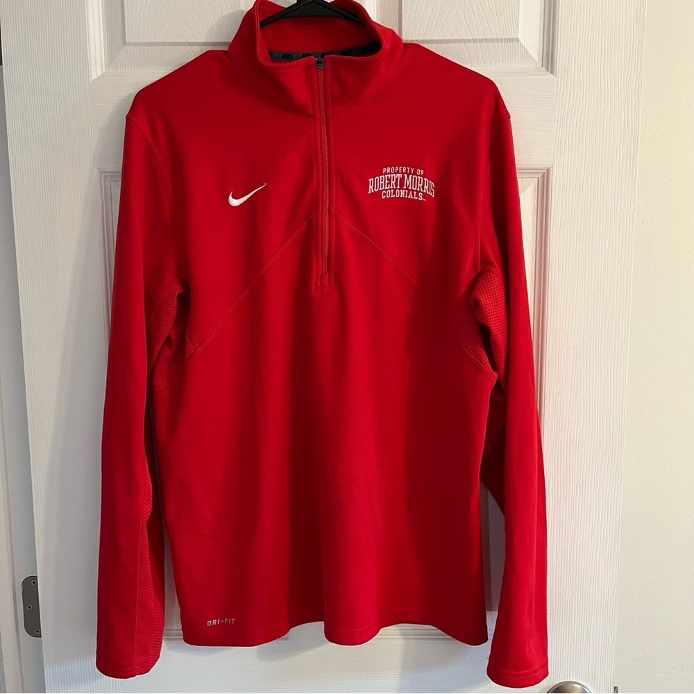 rmu robert morris university 1/4 zip nike dry fit shirt size m